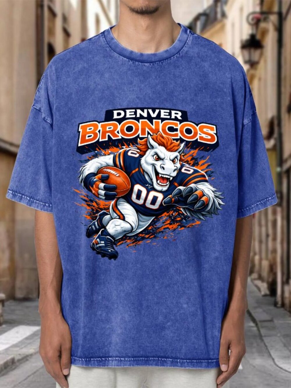 Denver Broncos Mascot Vintage Wash Oversized NFL T-shirt RY7W6MAQGC03